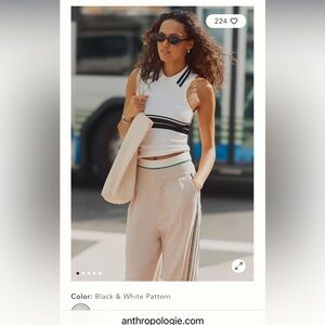 BNWT-Anthropologie Maeve Ribbed Polo Tank Top